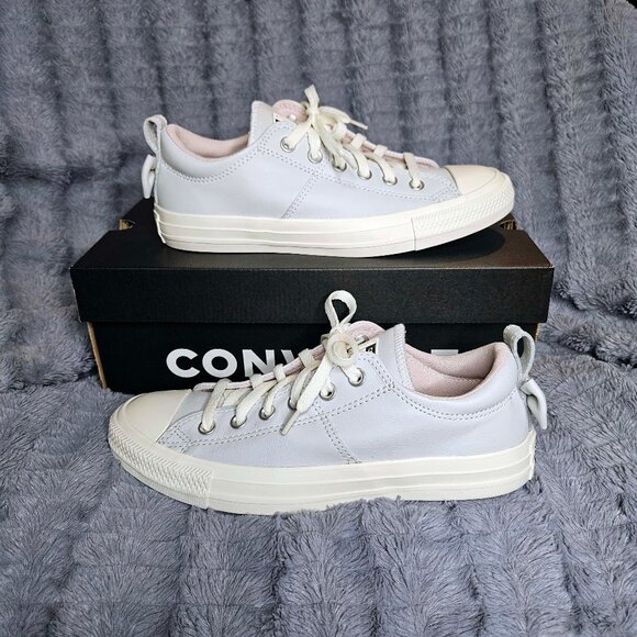 NEW! Converse Women's Pale Gray LEATHER Madison OX , Bow accent, size US 8.5 - Picture 5 of 10